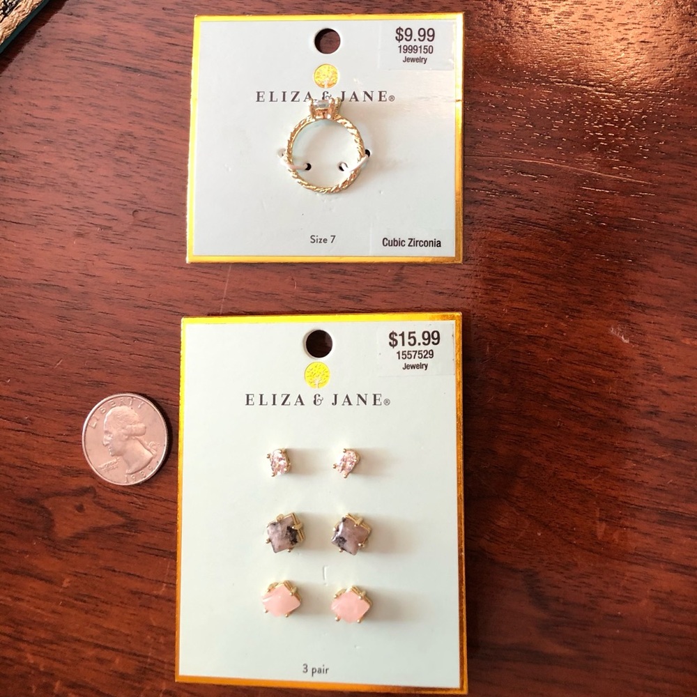 3 Pairs Earrings & one Ring